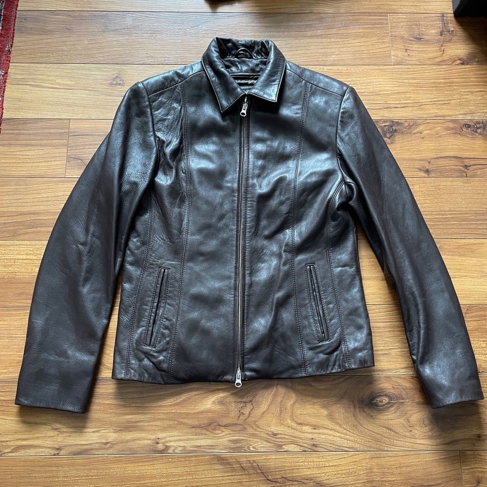 Soft Brown leather womens jacket PTP 19”